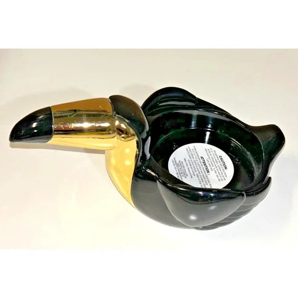 Bath & Body Works Large Candle Holder 3-Wick 14.5 oz GOLD & BLACK MODERN TOUCAN - Picture 2 of 10